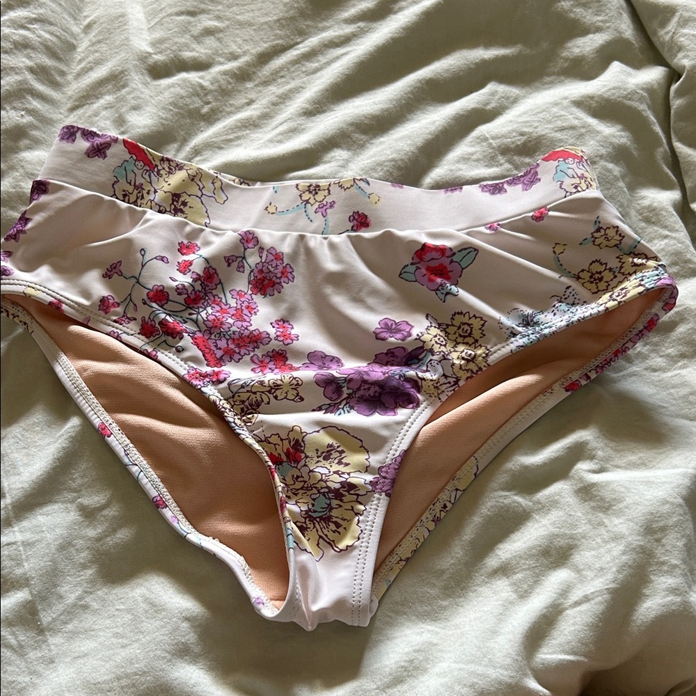 Rollee Floral High-Waisted Bikini Bottoms